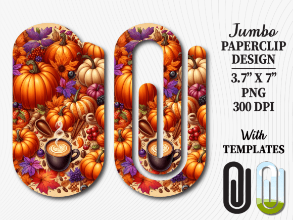 Autumn Fall Pumpkins Jumbo Paperclip PNG Graphics and Crafts Review