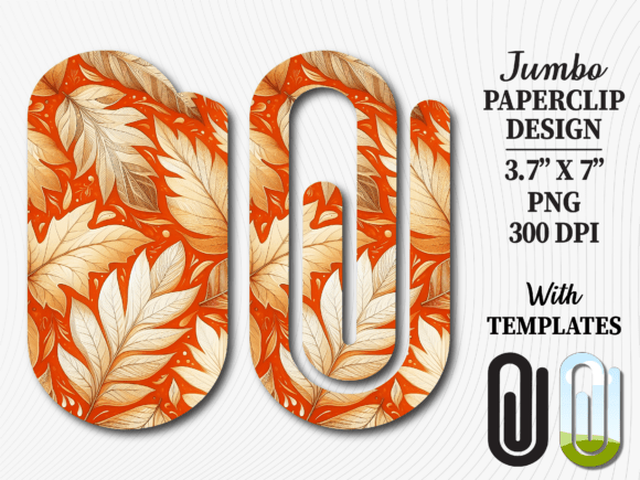 Autumn Leaves Fall Jumbo Paperclip PNG Graphics and Crafts