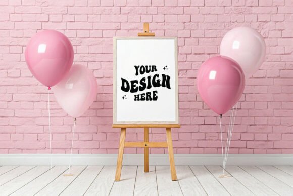 Balloon Party Easel Sign Mockups: A Designer's Review