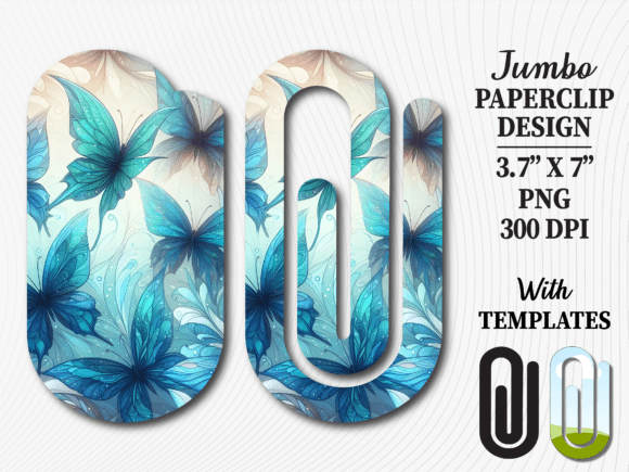 Blue Butterfly Aesthetic Jumbo Paperclip Graphics and Crafts