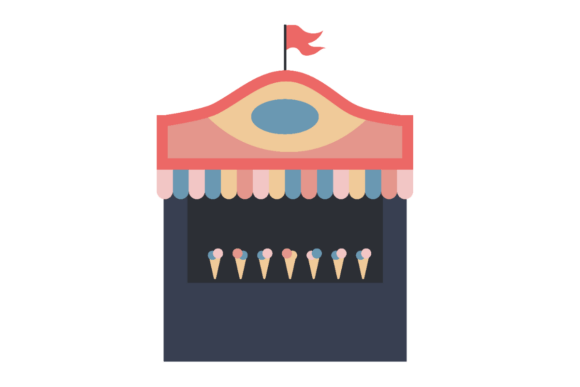 Carnival Ice Cream Stand Graphics for Crafts & Branding