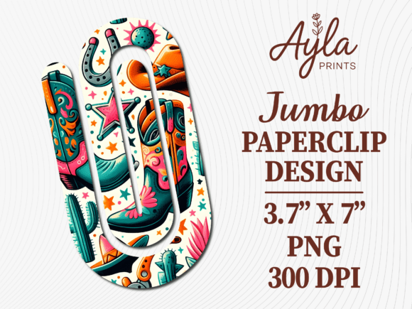 Cowboy Boots Cactus Jumbo Paperclip PNG Graphics and Crafts Review