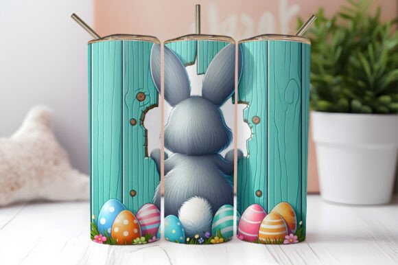 Easter Bunny Tumbler Sublimation Design: Graphics for Seasonal Sellers
