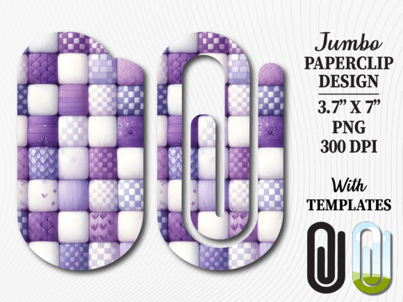 Gingham Quilt Pattern Jumbo Paperclip Graphics and Crafts