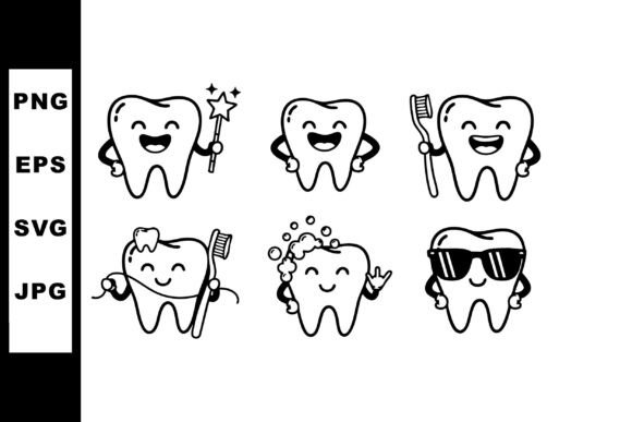 Happy Cartoon Teeth Holding Toothbrush a Review