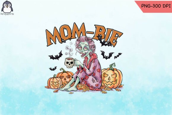 Mom-Bie Morning Halloween PNG: A Graphic Design Asset for Crafts