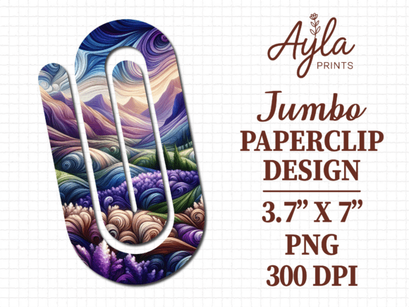 Mountain Sunset Fantasy Jumbo Paperclip Graphics and Crafts