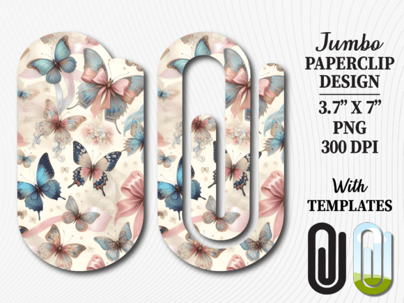 Pastel Butterfly Pattern Jumbo Paperclip Graphics and Crafts Review