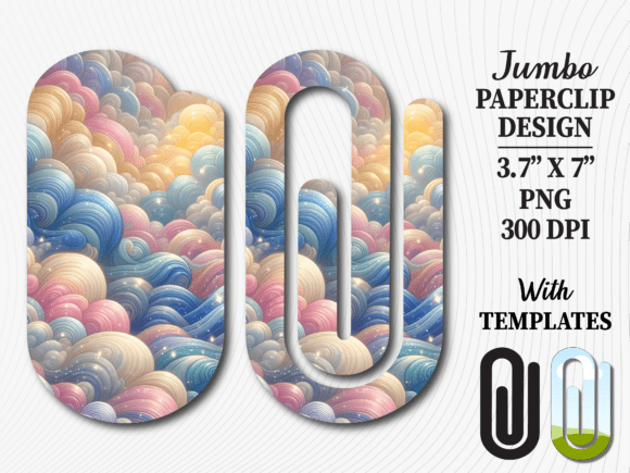 Pastel Clouds Pattern Jumbo Paperclip Graphics and Crafts Review