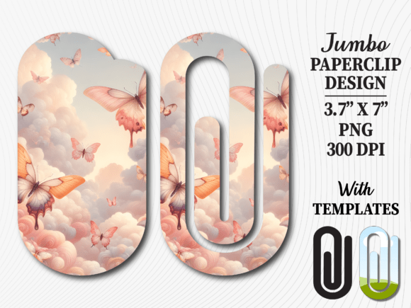 Pink Cloud Sky Aesthetic Jumbo Paperclip Graphics and Crafts
