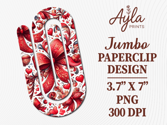 Red Heart Ribbon Floral Jumbo Paperclip Graphics and Crafts Review