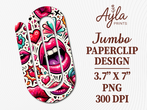 Retro Pop Art Lips Jumbo Paperclip PNG Review