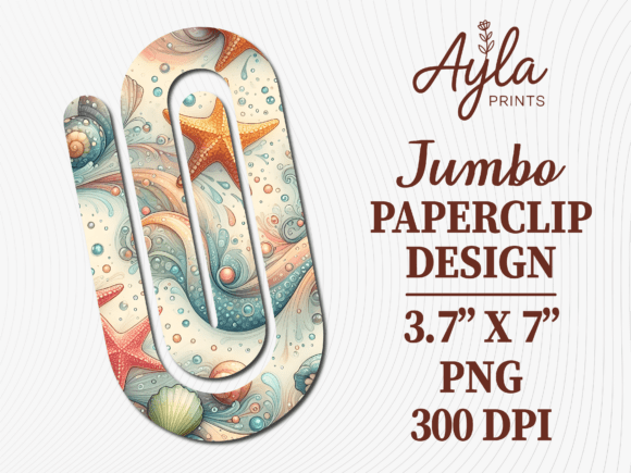 Seashell Coastal Autumn Jumbo Paperclip Graphics for Crafts