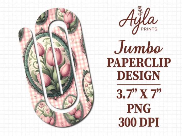 Spring Pink Green Floral Jumbo Paperclip Graphics and Crafts Review