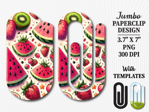 Sweet Watermelon Fruit Jumbo Paperclip Graphics and Crafts