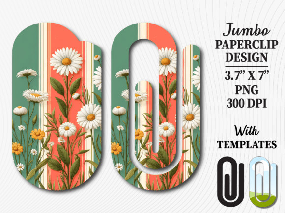 Vintage Daisy Floral Jumbo Paperclip PNG Review