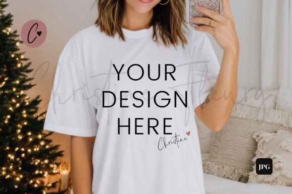 White Christmas Shirt Mockup: Graphics for the Christmas Amp